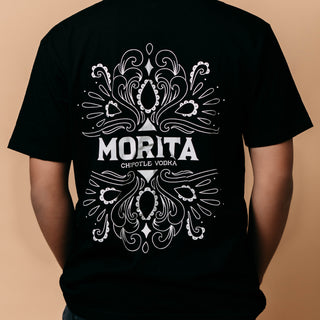 Karu t-shirt with the Morita vodka logo